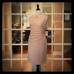 Ivanka Trump Blush Pink Sleeveless Pleated Midi Dress